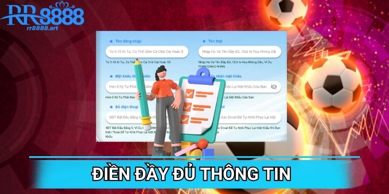 Điền đầy đủ thông tin chủ tài khoản